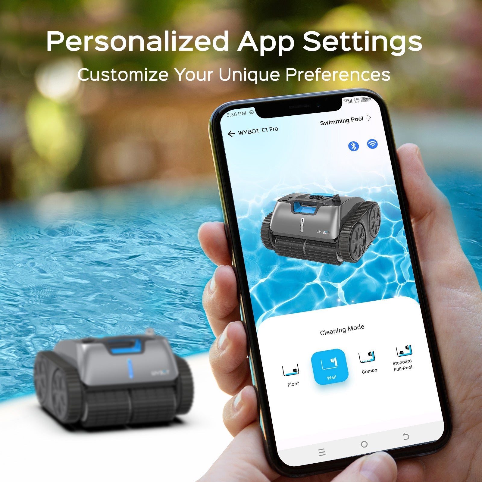 WYBOT C1 Pro Robotic Pool Cleaner Vacuum with APP
